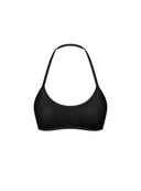 Czarny mini top sportowy Bra Run Deep Black zaprezentowany na jasnym tle