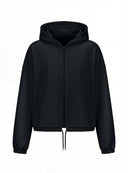 Czarna rozpinana bluza z kapturem Hoodie Club Black o pudełkowym kroju na jasnym tle
