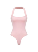 Gładkie body Melia Dusty Rose z podwójnego modalu wycięte na biodrach