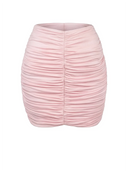 Spódnica mini Vedette Dusty Rose z pionowym marszczeniem na gładkim tle