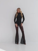 BLOUSE SHEER BLACK