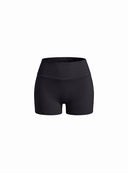 Czarne szorty sportowe Second Skin Deep Black bez przedniego szwu na białym tle