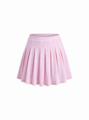 Jasnoróżowa rozkloszowana spódnica Court Skirt Rose Touch z elastycznym pasem na białym tle