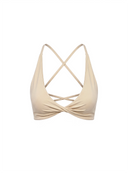 Cielisty top Second Skin Body Nude z dekoltem twist na białym tle